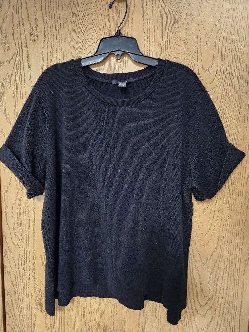 Forever 21 Black Short Sleeve Knit Top